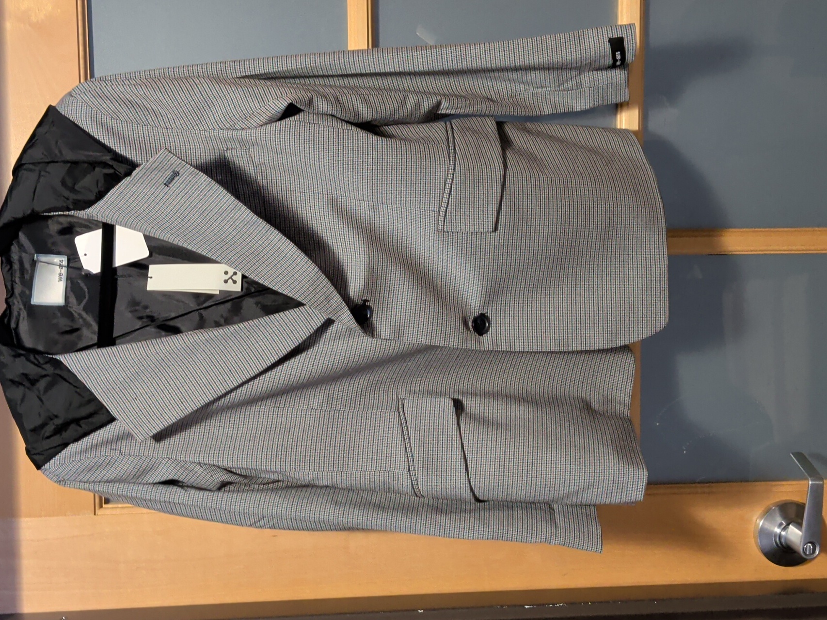 Nwt $695 We-Are-4 Hooded Gray Plaid Women's Single-Breasted Blazer